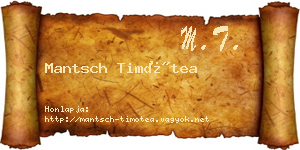 Mantsch Timótea névjegykártya